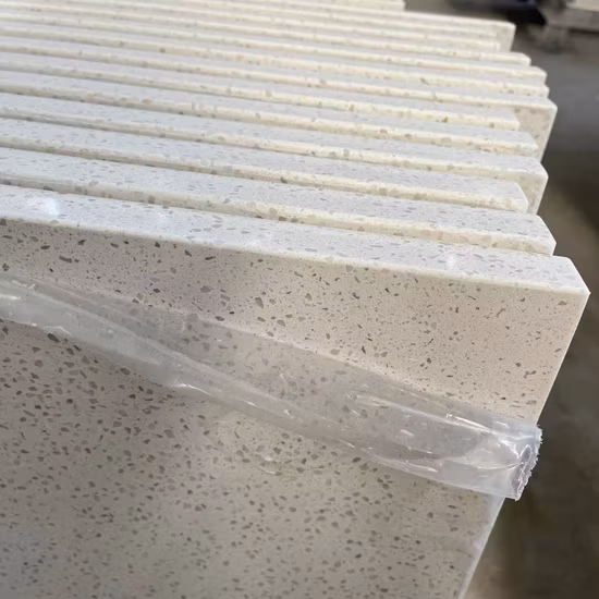 Nouveaux produits Dalle de pierre de quartz pour armoires de cuisine Plan de travail Plan de travail Surface solide Comptoir en marbre artificiel blanc