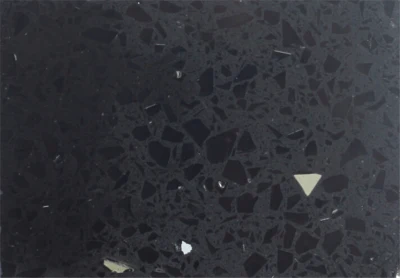 Marbre artificiel noir similaire à la pierre de quartz machinée